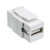 ACCL Keystone Insert, White, USB 2.0 Type A Female To Type B Female Adapter