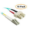 ACCL 9.84ft (3 Meter) LC to SC 10 Gigabit Aqua Fiber Optic Cable, Multimode, Duplex, 50/125