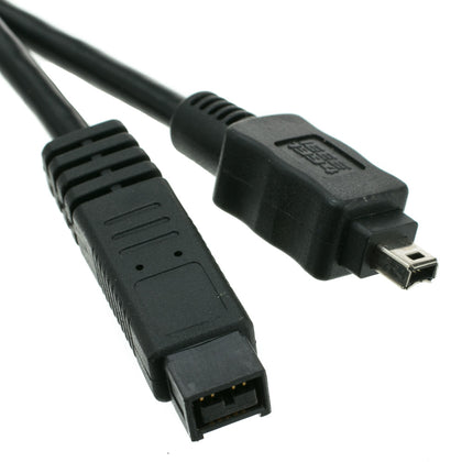 ACCL 10ft Firewire 400 (9 Pin Male to 4 Pin Male) IEEE-1394a Cable, Black