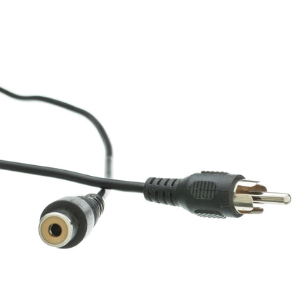 ACCL 6ft RCA Male to RCA Female Audio/Video Extension Cable for Stereo Equipment, DVD Players, & TVs, Black