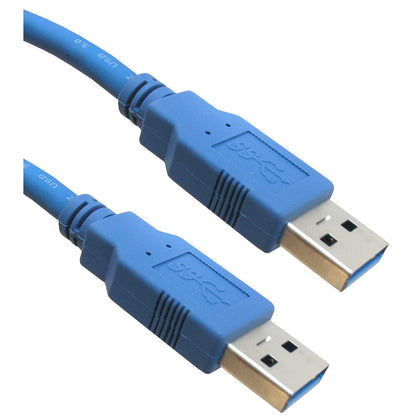 ACCL 10ft USB 3.0 Type A Male to Type A Male Cable, Blue