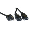 ACCL 6ft NEMA 5-15P to Dual C13 Power Cable, 10 Amp, Black for Computer/Monitor