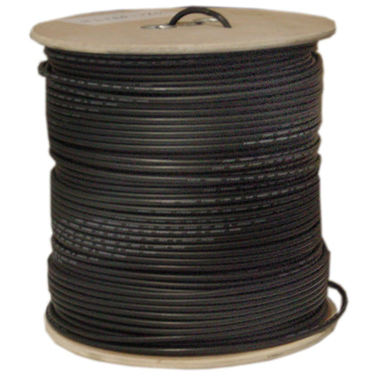 ACCL 500ft RG59 Siamese Coaxial/Power Cable, Solid Core Coax, 18 AWG 2 Conductor, Spool, Black