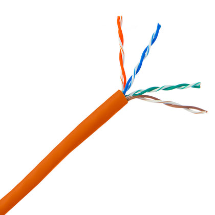 ACCL 1000ft Plenum Cat6 UTP Cable, Solid, CMP rated, 23 AWG, Pullbox, Orange