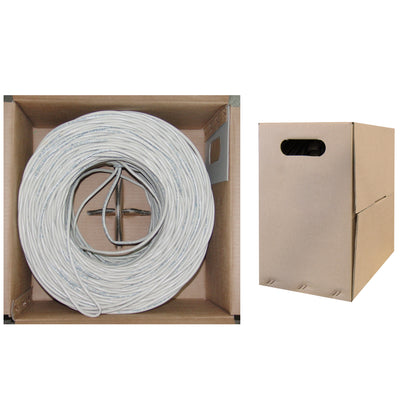 ACCL 500ft Cat6 Ethernet Cable, Solid, Unshielded Twisted Pair, Pullbox, White