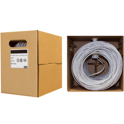 ACCL 500ft Cat6 Ethernet Cable, Solid, Unshielded Twisted Pair, Pullbox, Gray