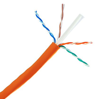 ACCL 1000ft Cat6 UTP Ethernet Cable, Solid, Pullbox, Orange