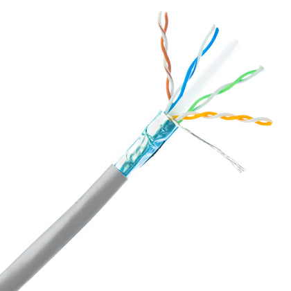 ACCL 1000ft Cat6 STP Ethernet Cable, Bare end, Stranded, 24AWG, Pullbox, Gray