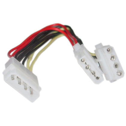 ACCL 8in 4 Pin Molex Male (5.25in) to Dual Female (5.25in) Power Cable