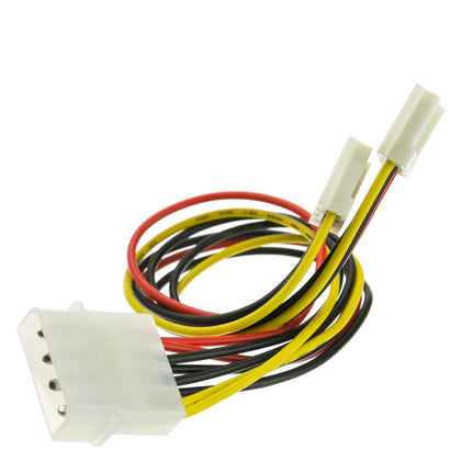 ACCL 8in 4 Pin Molex Male (5.25in) to Dual Floppy Female (3.5in) Power Cable