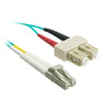 ACCL 65.6ft (20 Meter) LC to SC 10 Gigabit Aqua Fiber Optic Cable, Multimode, Duplex, 50/125