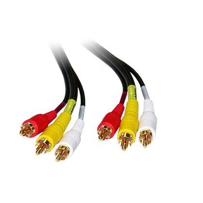 ACCL 3ft Stereo/VCR RCA Cable [2 RCA (Left/Right) + RG59 RCA (Video)], Gold Plated Connectors, Black