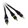 ACCL 25ft High Quality RCA Audio/Video Cable [3 RCA Male (Left/Right + RCA)], Gold Plated Connectors, Black