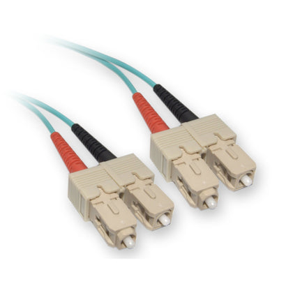 ACCL 32.8ft (10 Meter) SC to SC 10 Gigabit Aqua Fiber Optic Cable, Multimode, Duplex, 50/125