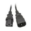 ACCL 3 Feet C13 to C14 Power Extension Cord, Black, 10 Amp for Computer & Monitor