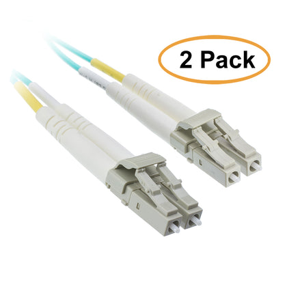 ACCL 9.84ft (3 Meter) LC to LC 10 Gigabit Aqua OM4 Fiber Optic Cable, Multimode, Duplex, 50/125