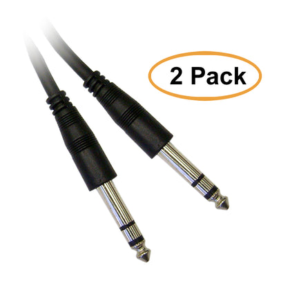 ACCL 6 Feet Black 1/4 Male to 1/4 Male Stereo Patch Cable