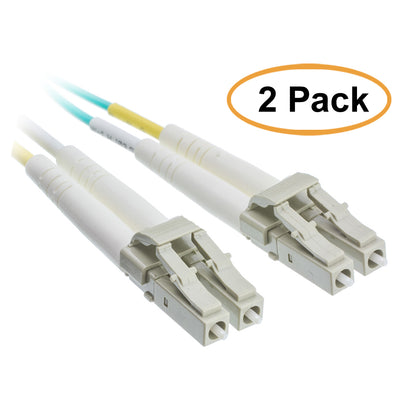 ACCL 49.2ft (15 Meter) LC to LC 10 Gigabit Aqua Fiber Optic Cable, Multimode, Duplex, 50/125