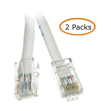 ACCL 2ft Cat6 RJ45 Bootless Ethernet Patch Cable, White