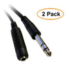 ACCL 10 Feet Black 1/4in Male to 1/4in Female Stereo Cable, TRS, Balanced