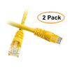 ACCL 2 Feet RJ45 Snagless/Molded Boot Yellow Cat6a Ethernet Lan Cable