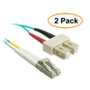 ACCL 16.4ft (5 Meter) LC to SC 10 Gigabit Aqua Fiber Optic Cable, Multimode, Duplex, 50/125