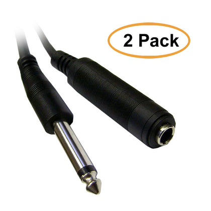 ACCL 15 Feet Black 1/4 Male to 1/4 Female Mono Extension Cable