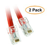 ACCL 25ft Cat5e RJ45 Bootless Ethernet Patch Cable, Red