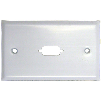 ACCL Wall Plate 1 Port fits DB9 or HD15 (VGA), Painted Stainless Steel, White