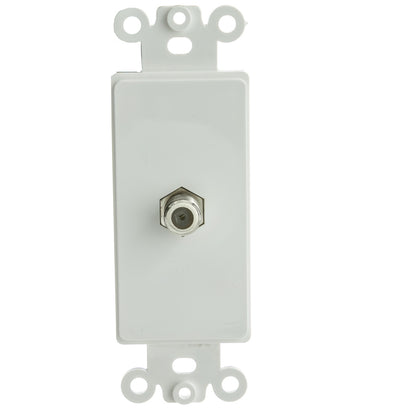 ACCL Decora F-pin Coaxial Coupler, F-Pin Female Wall Plate Insert, White