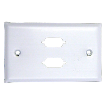 ACCL Wall Plate 2 Port DB9/HD15 (VGA), Single Gang, Painted Stainless Steel, White