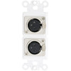 ACCL Decora Dual XLR Female to Solder Type Wall Plate Insert, White