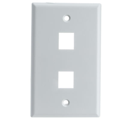 ACCL Keystone 2 Port, Single Gang Wall Plate, White