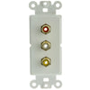 ACCL Decora 3 RCA Couplers (Red/White/Yellow), RCA Female Wall Plate Insert, White