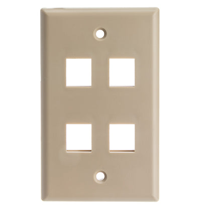 ACCL Keystone 4 Port, Single Gang Wall Plate, Beige