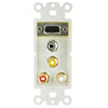 ACCL Decora with 1 VGA, 3.5mm Stereo and 3 RCA (Red/White/Yellow) Female Couplers Wall Plate Insert, White