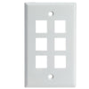 ACCL Keystone 6 Port, Single Gang Wall Plate, White