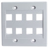 ACCL Keystone 8 Port, Dual Gang Wall Plate, White