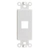 ACCL Decora Wall Plate Insert, White, 1 Hole for Keystone Jack