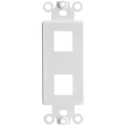 ACCL Decora Wall Plate Insert, White, 2 Hole for Keystone Jack