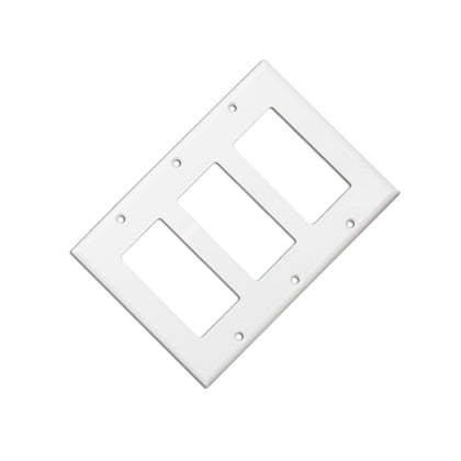 ACCL Blank Decora, Triple Gang Wall Plate, White