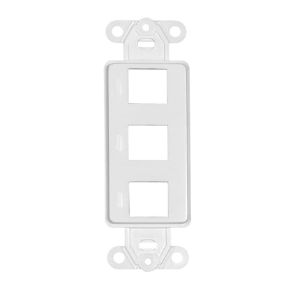 ACCL Decora Wall Plate Insert - 3 Hole for Keystone Jack - White