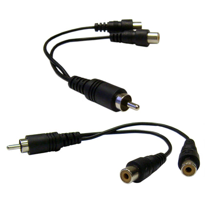 ACCL 6in RCA Male to Dual RCA Female Splitter/Adapter