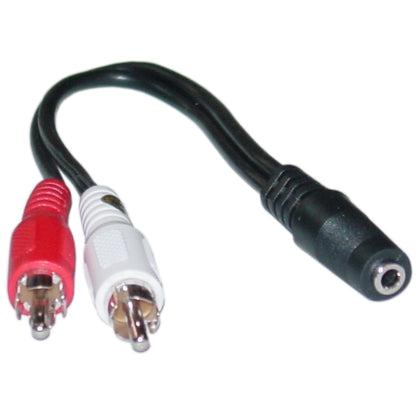 ACCL 6in 3.5mm Female to Dual RCA Male (Red/White) Audio Adapter Cable