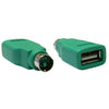 ACCL USB to PS/2 Keyboard/Mouse Adapter USB Type A Female to PS/2 (MiniDin6) Male, Green