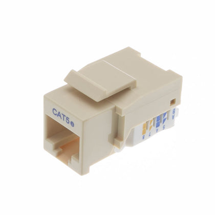 ACCL Toolless RJ45 Female Cat5e Keystone Jack, Beige/Ivory