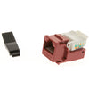 ACCL Toolless RJ45 Female Cat5e Keystone Jack, Red