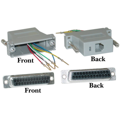 ACCL DB25 Female to RJ12 Modular Adapter, Gray