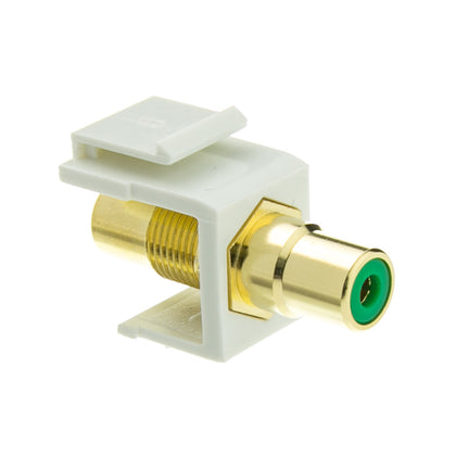 ACCL RCA Female Coupler (Green RCA) Keystone Insert, White