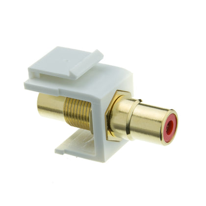 ACCL RCA Female Coupler (Red RCA) Keystone Insert, White